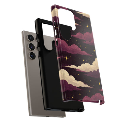 Illustrated Plum Clouds & Stars Phone Case
