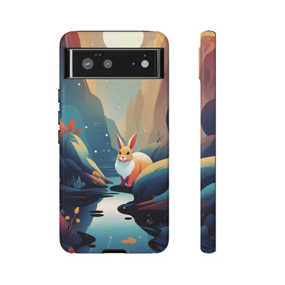 Google Pixel 6 / Glossy Phone Case - Stylised Rabbit Design Phone Case