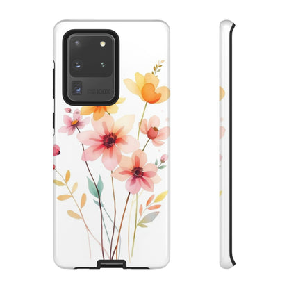 Samsung Galaxy S20 Ultra / Glossy Phone Case - Boho Chic Watercolour Blooms Design Phone Case
