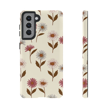 Pretty Cream & Rose Daisy Pattern Phone Case