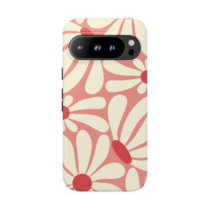 Cute Retro Pink Daisy Pattern Phone Case - Pink Phone Case - Google Pixel 9 Pro / Glossy