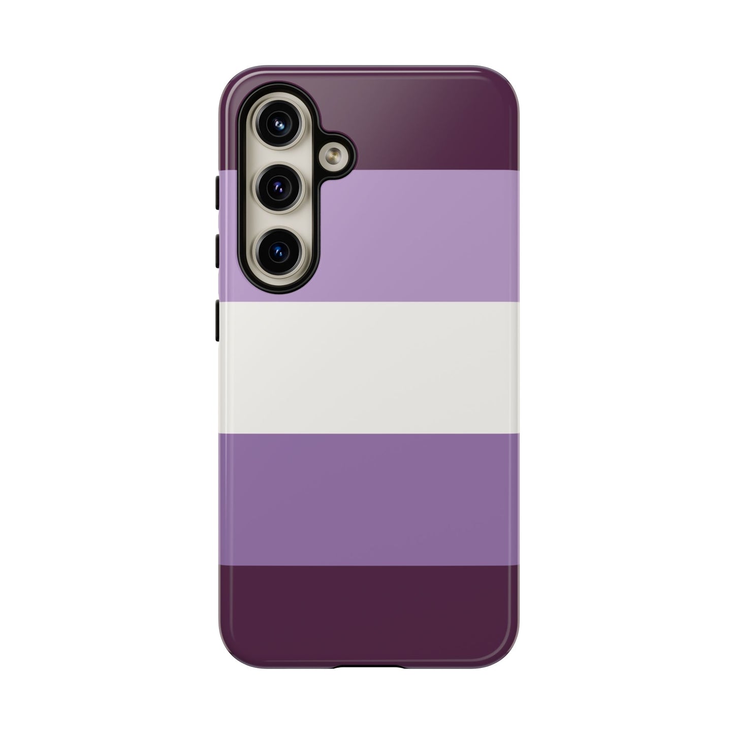 Samsung Galaxy S24 / Glossy Phone Case - Purple Stripe Pattern Phone Case