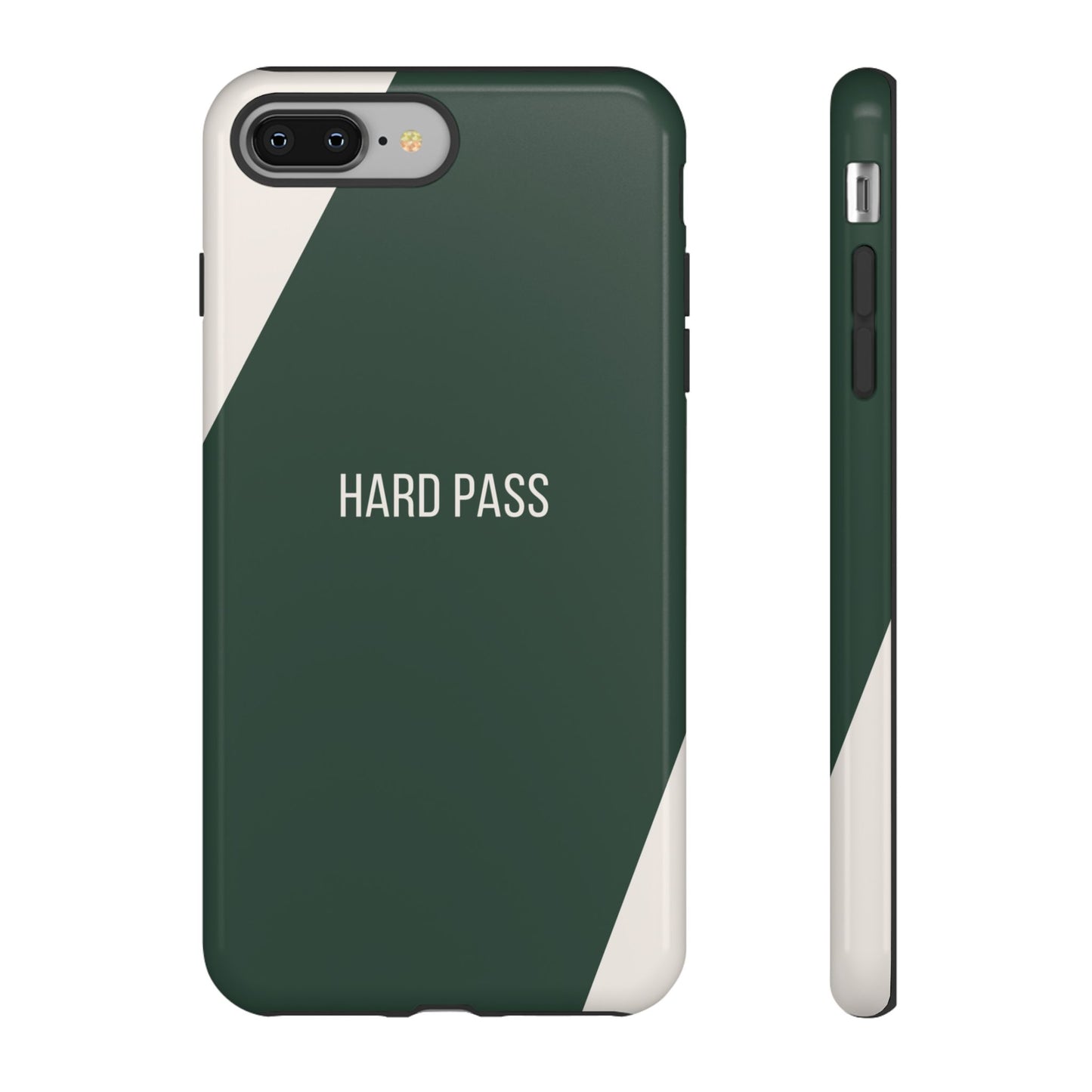 iPhone 8 Plus / Glossy Phone Case - Sassy Statement Case ’Hard Pass’ in Green & White