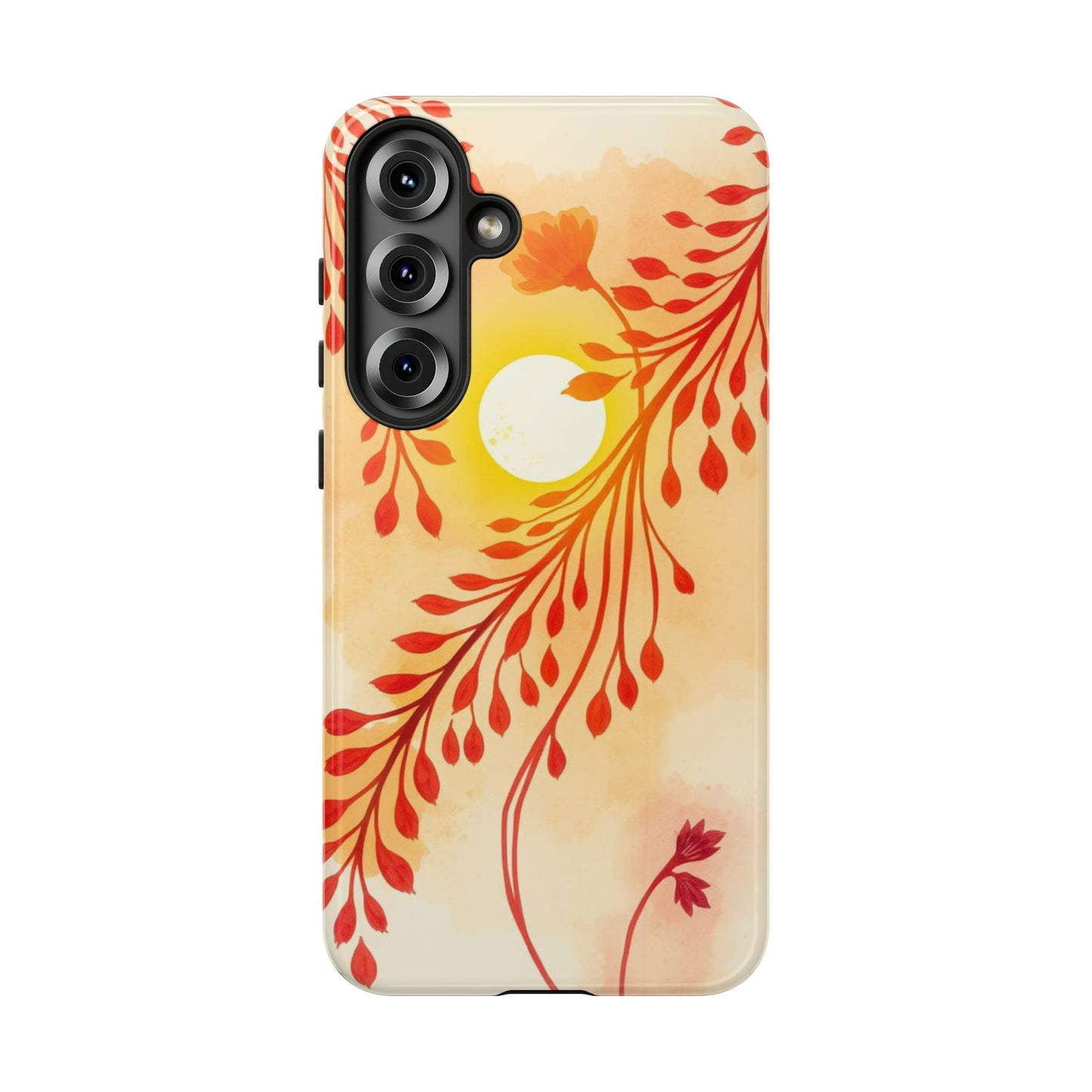 Samsung Galaxy S25 Plus / Glossy Phone Case - Boho Chic Watercolour Sunset Design Phone Case