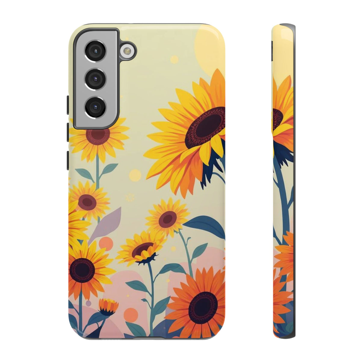 Modern Flat Sunflower Design Phone Case - Multicolor Phone Case - Samsung Galaxy S22 Plus / Glossy