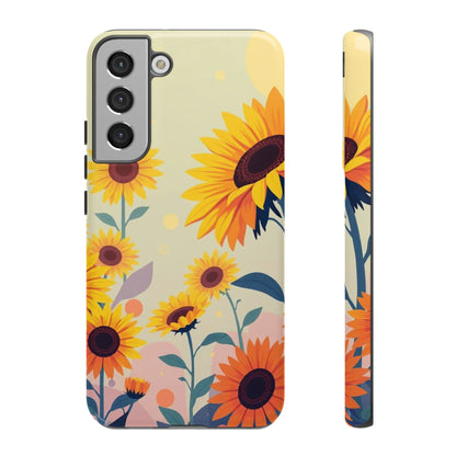 Modern Flat Sunflower Design Phone Case - Multicolor Phone Case - Samsung Galaxy S22 Plus / Glossy
