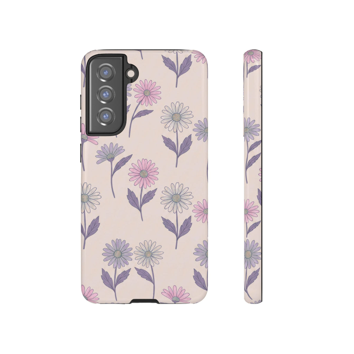 Pretty Pink & Purple Daisy Pattern Phone Case