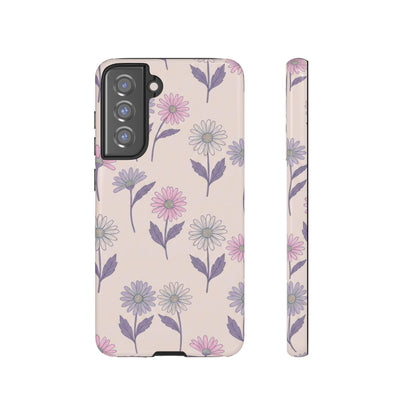 Pretty Pink & Purple Daisy Pattern Phone Case