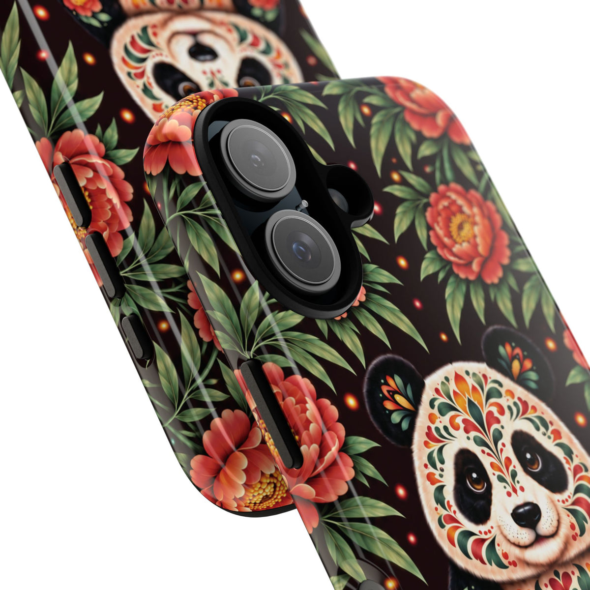 Cute Terracotta and Teal Calavera Panda Phone Case - Multicolor Phone Case