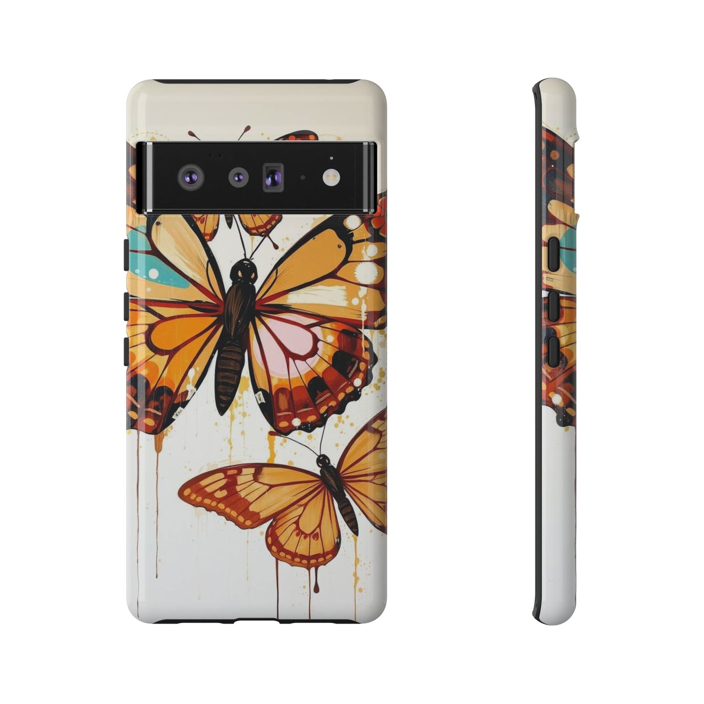 Google Pixel 6 Pro / Glossy Phone Case - Abstract Butterflies Design Phone Case