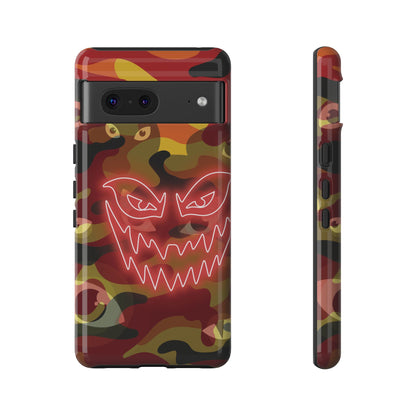 Inferno Neon Face Camo Phone Case - Red Phone Case - Google Pixel 7 / Glossy