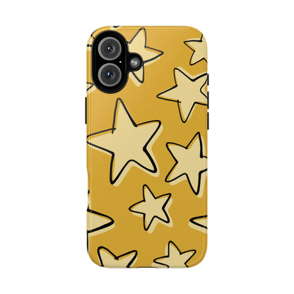 Golden Yellow Doodle Star Phone Case