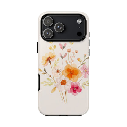 iPhone 17 Pro Max / Glossy Phone Case - Boho Chic Watercolour Flower Pattern Phone Case