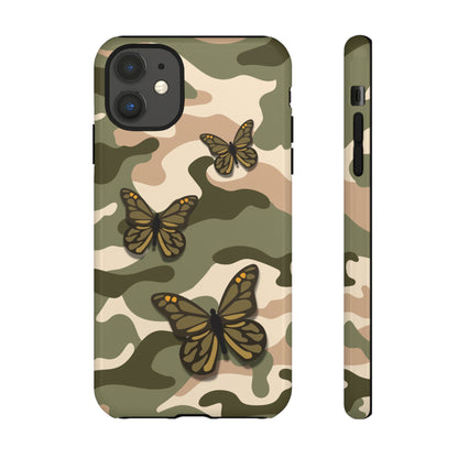 iPhone 11 / Glossy Phone Case - Green Butterfly Camo Phone Case