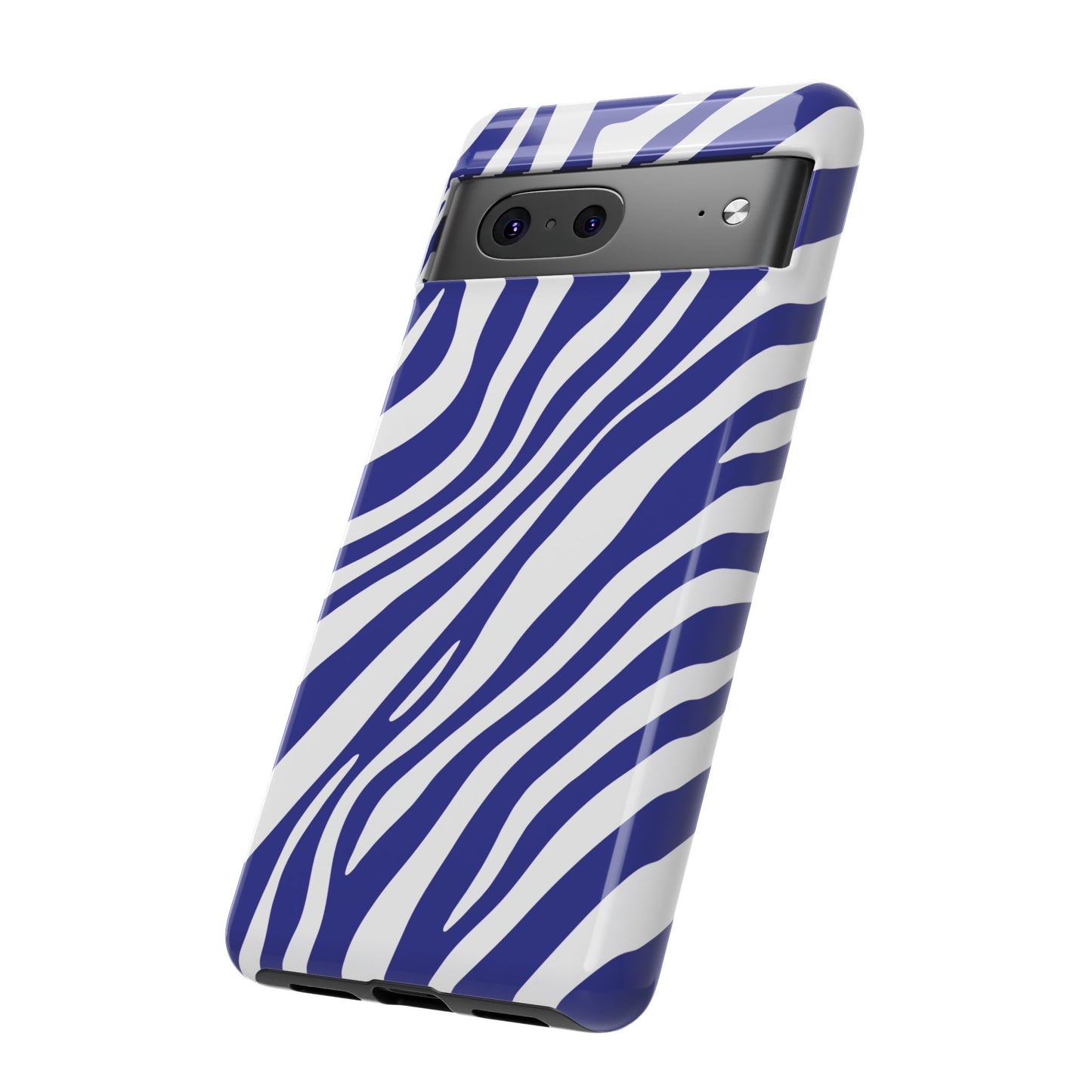Modern Electric Blue Zebra Print Phone Case