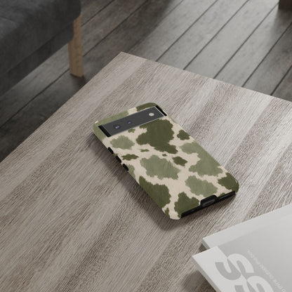 Stylish Olive Green Cow Print Phone Case