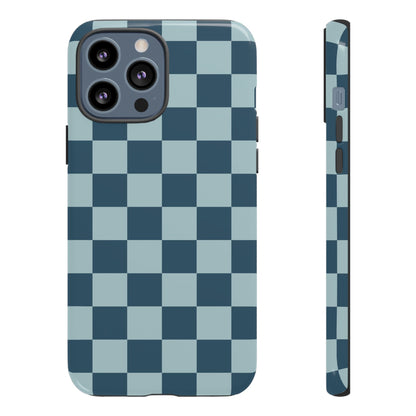 Blue Checked Pattern Phone Case - Blue Phone Case - iPhone 13 Pro Max / Glossy