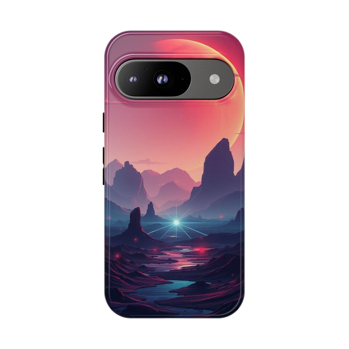 Google Pixel 9 / Glossy Phone Case - Alien Moon Landscape Design Phone Case