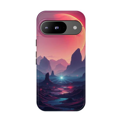 Google Pixel 9 / Glossy Phone Case - Alien Moon Landscape Design Phone Case