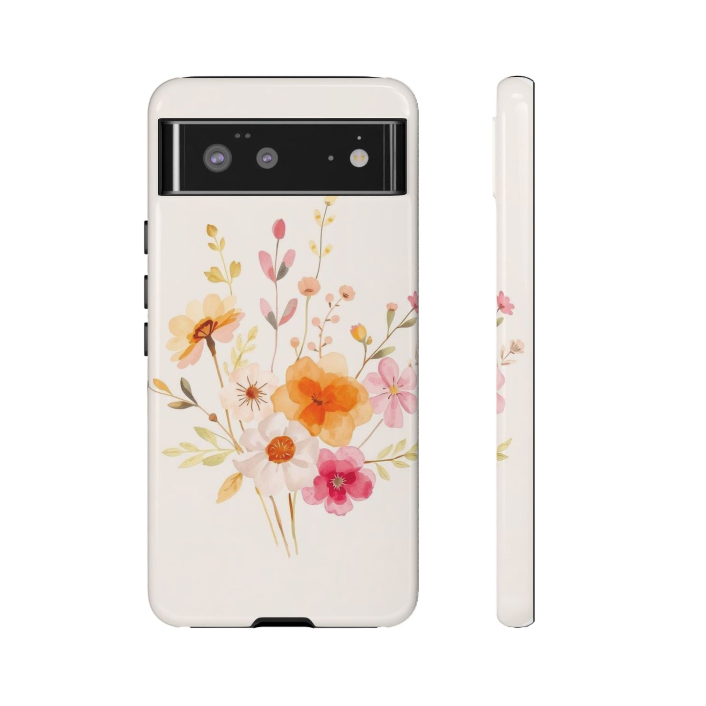Google Pixel 6 / Glossy Phone Case - Boho Chic Watercolour Flower Pattern Phone Case