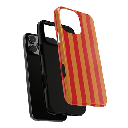 Orange & Red Stripe Pattern Phone Case - Orange Phone Case