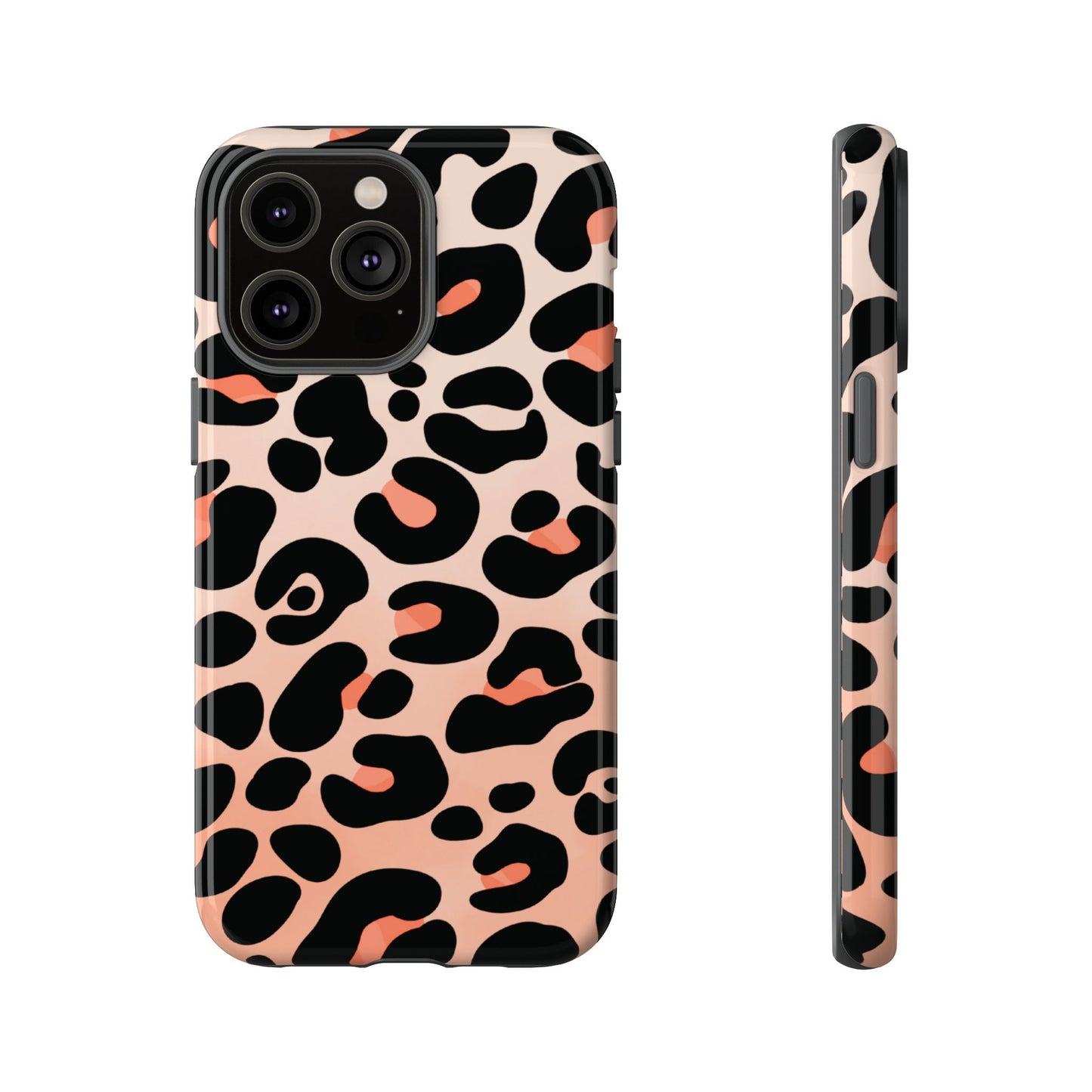 Elegant Peach Leopard Print Phone Case