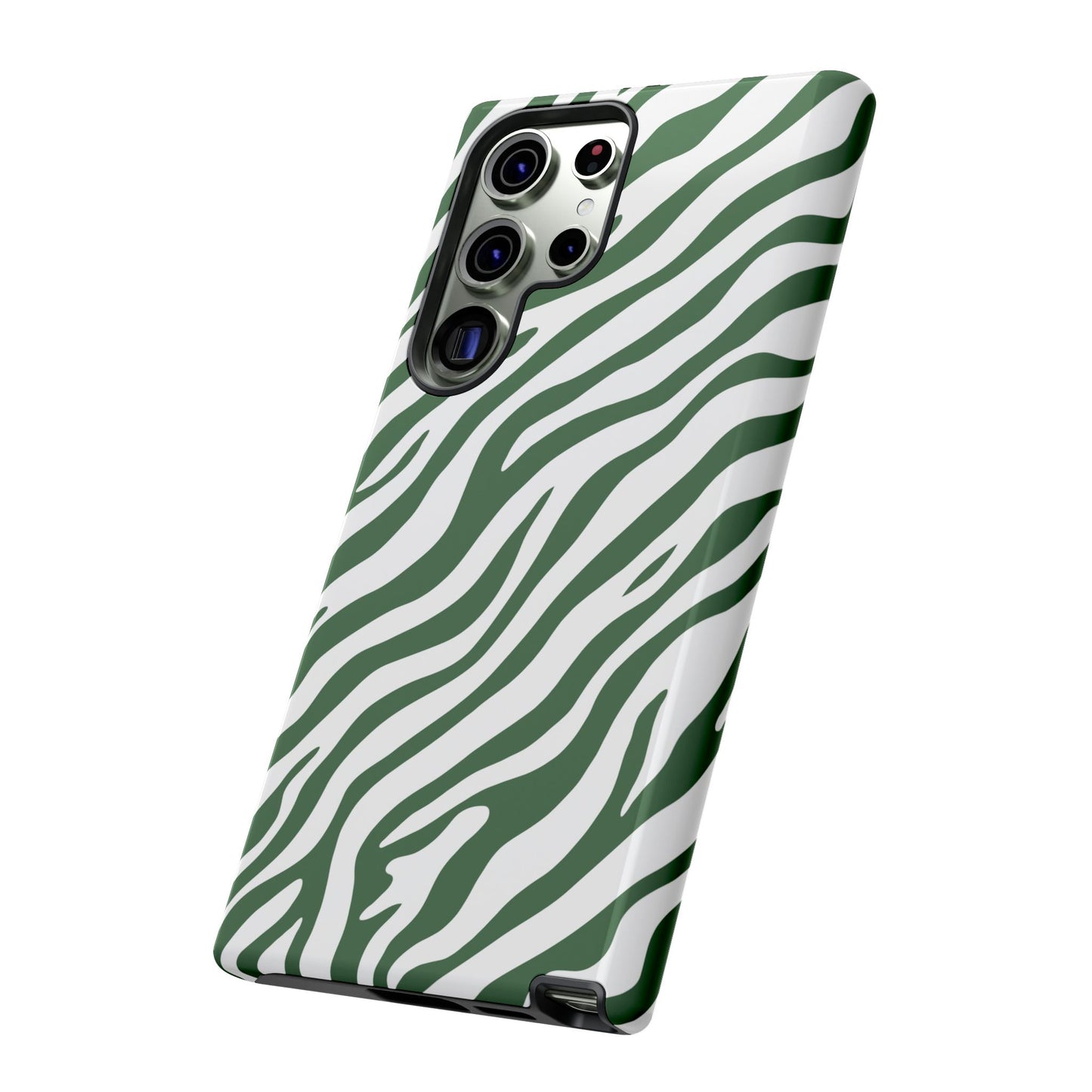 Stylish Sage Zebra Print Phone Case