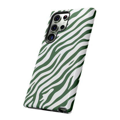 Stylish Sage Zebra Print Phone Case