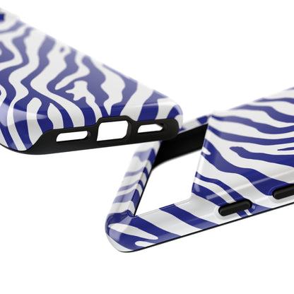 Stylish Electric Blue Zebra Print Phone Case