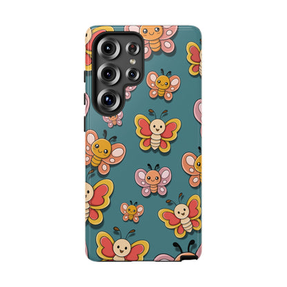 Blue Butterfly Sticker Design Phone Case - Blue Phone Case - Samsung Galaxy S25 Ultra / Glossy