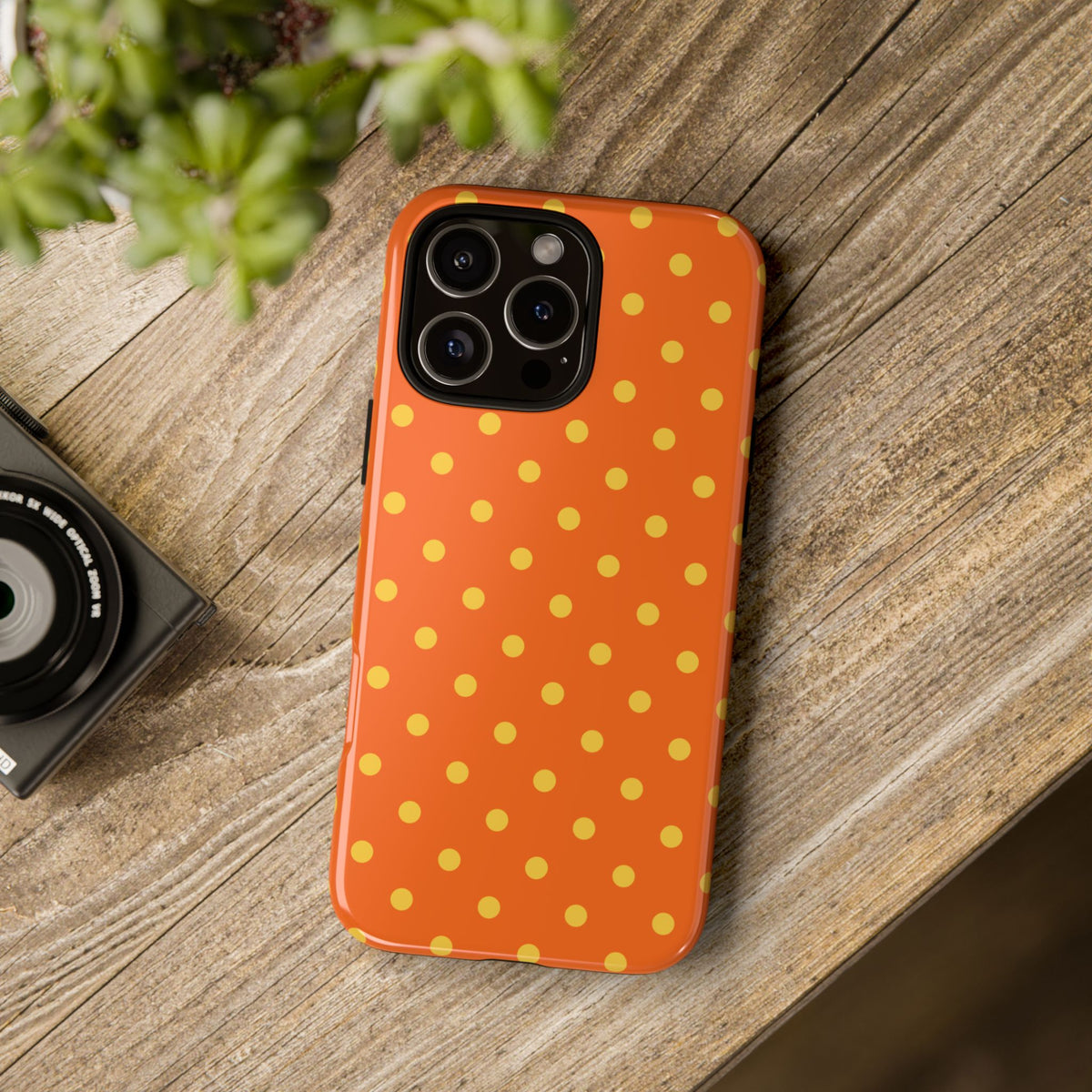 Trendy Orange & Yellow Dot Pattern Phone Case - Orange Phone Case