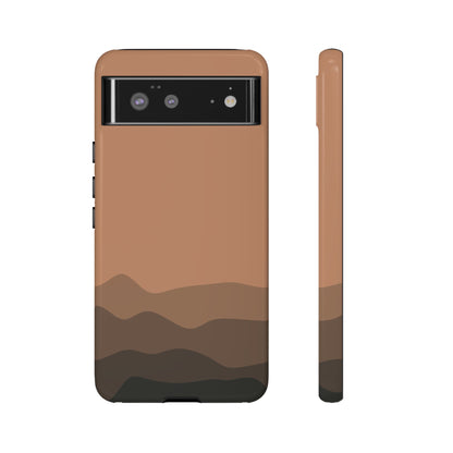 Brown Abstract Waves Protective Phone Case - Brown Phone Case - Google Pixel 6 / Glossy