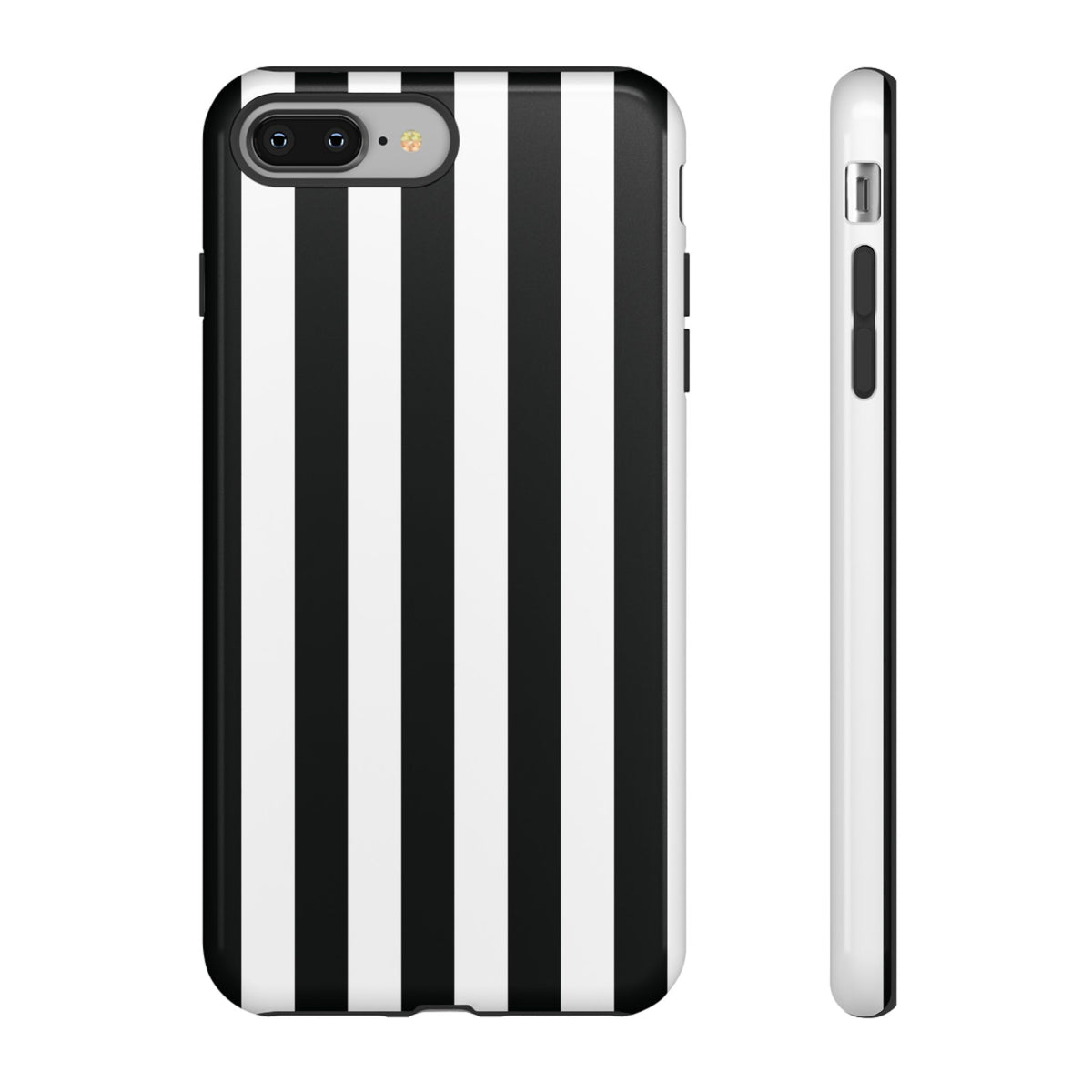 Simple Black & White Stripe Pattern Phone Case - White Phone Case - iPhone 8 Plus / Glossy
