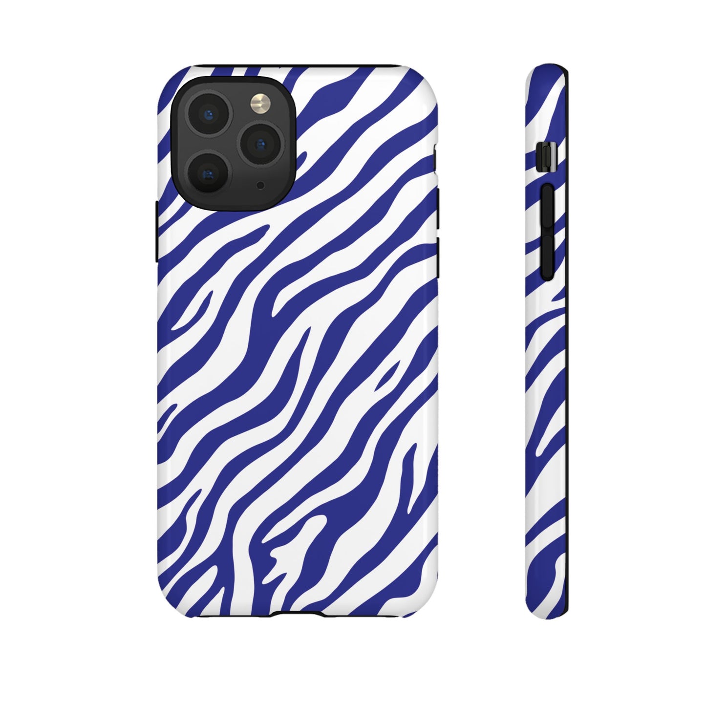 Stylish Electric Blue Zebra Print Phone Case