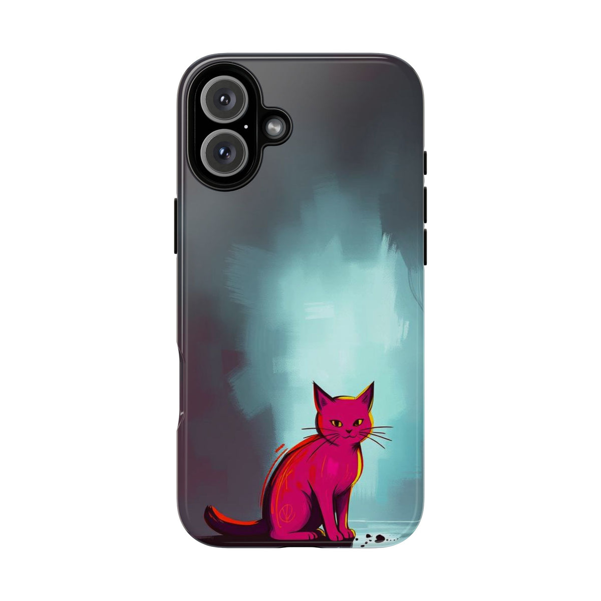 Pop Art Moody Cat Design Phone Case - Multicolor Phone Case - iPhone 16 Plus / Glossy