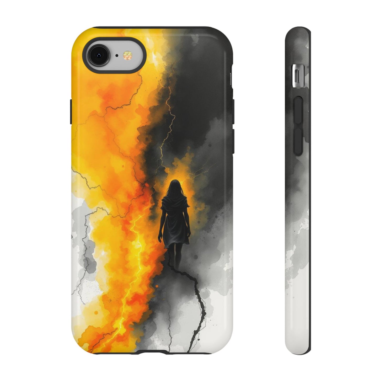 iPhone 8 / Glossy Phone Case - Watercolour Gothic Silhouette of a Woman Phone Case