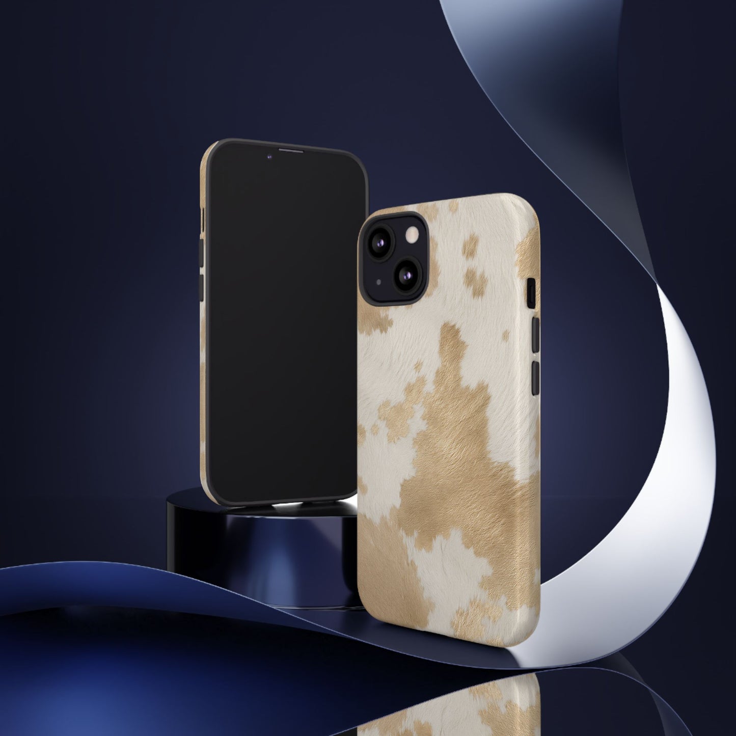 Elegant Champagne Cow Print Phone Case