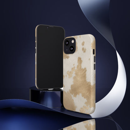 Elegant Champagne Cow Print Phone Case