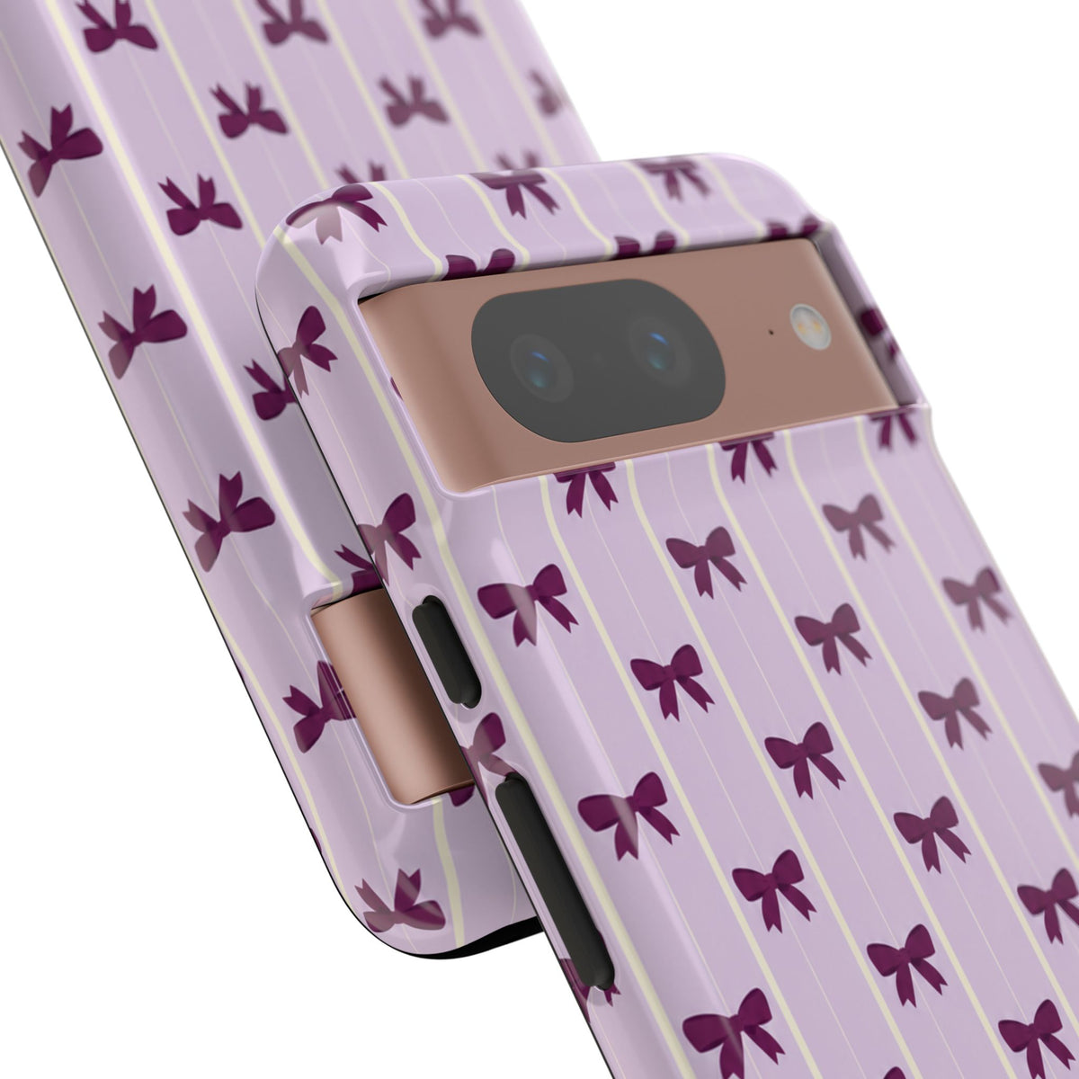 Retro Plum Purple Bow Pattern Phone Case