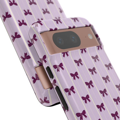 Retro Plum Purple Bow Pattern Phone Case