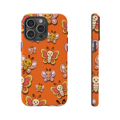 iPhone 15 Pro Max / Glossy Phone Case - Orange Butterfly Sticker Design Phone Case