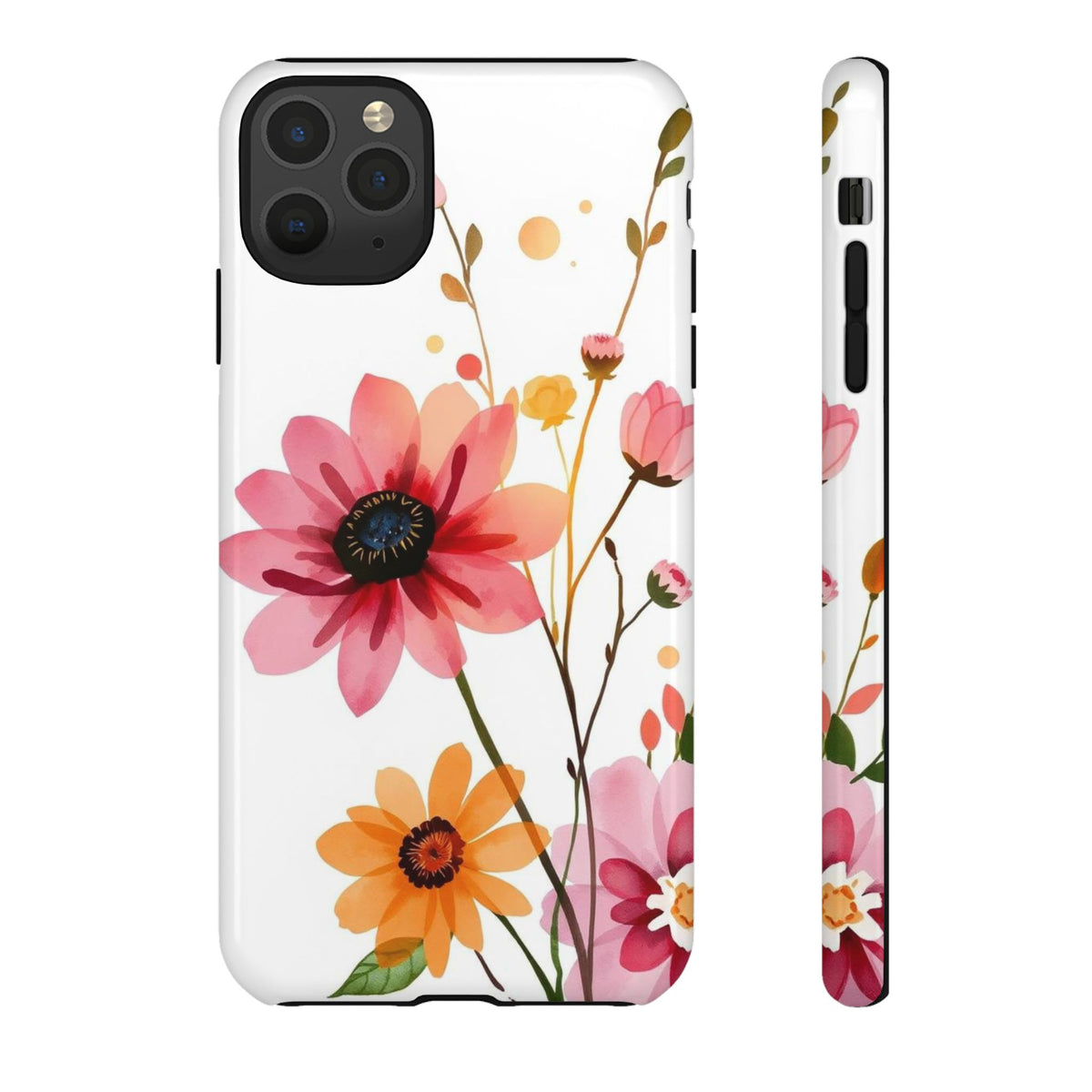 Watercolour Style Simple Wildflower Design Phone Case - Multicolor Phone Case - iPhone 11 Pro Max / Glossy