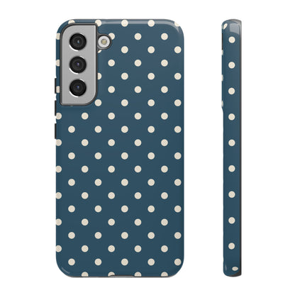 Samsung Galaxy S22 Plus / Glossy Phone Case - ’Blue & White Dot Pattern’ Phone Case