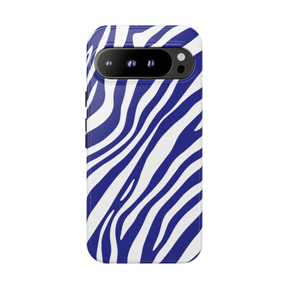 Modern Electric Blue Zebra Print Phone Case