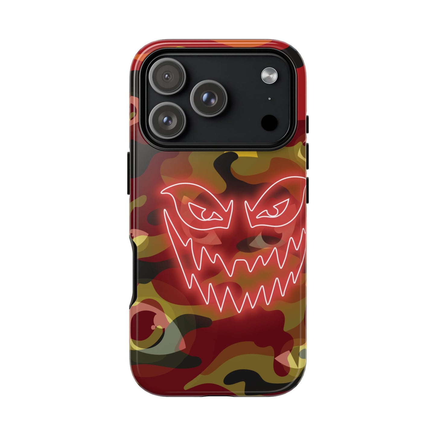 Inferno Neon Face Camo Phone Case - Red Phone Case - iPhone 17 Pro / Glossy