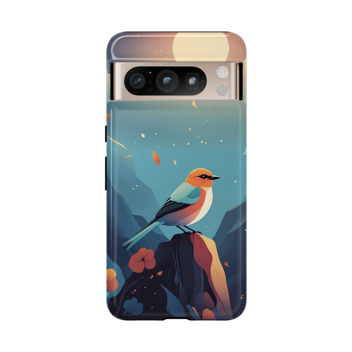 Stylised Bird Design Phone Case - Multicolor Phone Case - Google Pixel 8 Pro / Glossy