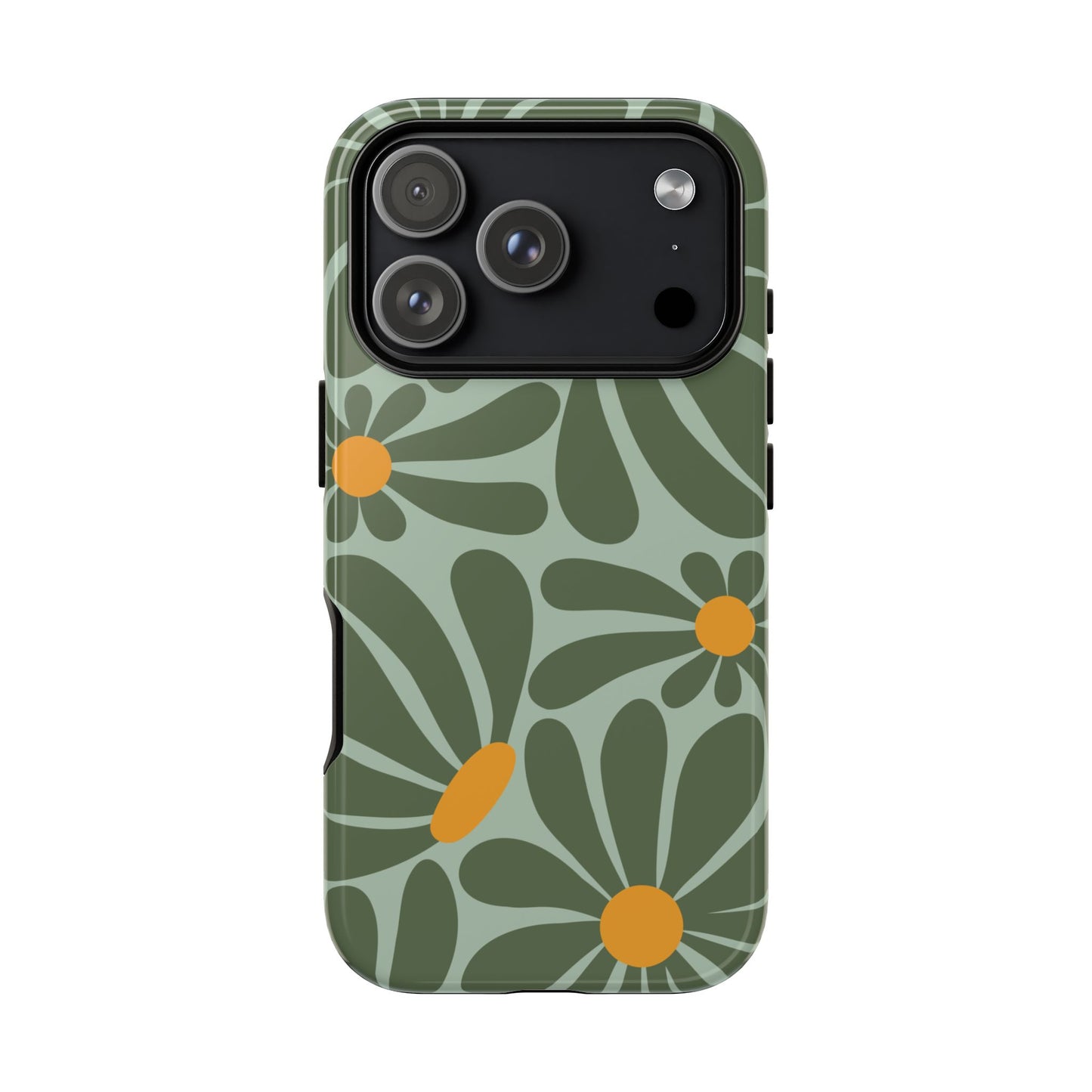 Phone Case - Retro Green Daisy Pattern Phone Case