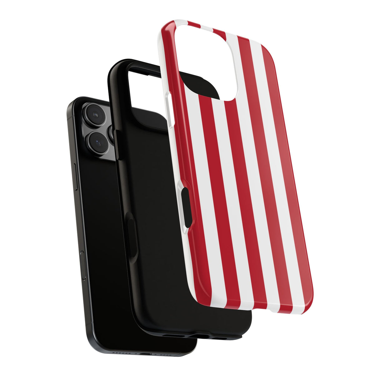 Simple Dark Pink & White Stripe Pattern Phone Case - Pink Phone Case