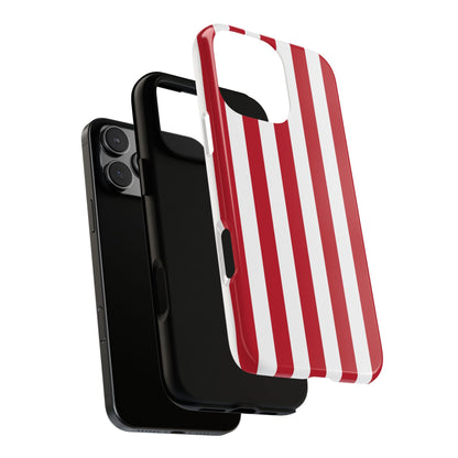 Simple Dark Pink & White Stripe Pattern Phone Case - Pink Phone Case