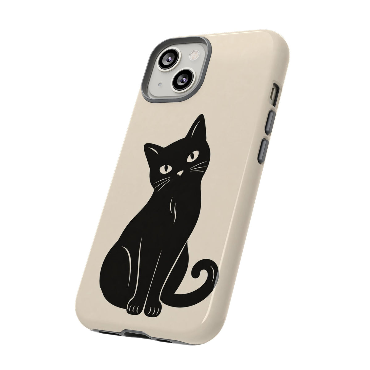 Minimalist Cream & Black Cat Phone Case